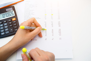 Image showing Woman working with paperwork, reports