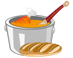 Image showing Soup in saucepan