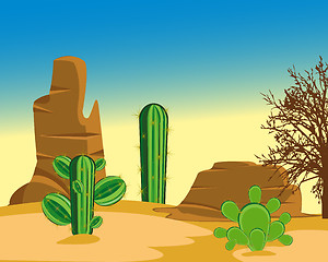 Image showing Desert with cactus