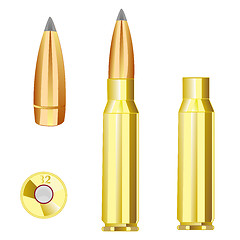 Image showing Cartridge case and bullet from weapon