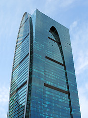 Image showing Modern buildings of glass and steel skyscrapers against the sky