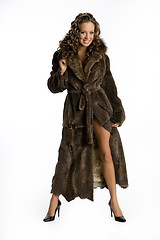 Image showing Young Attractive Woman In Fur Coat