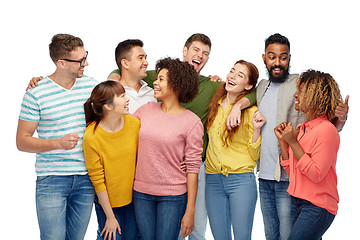 Image showing international group of happy laughing people