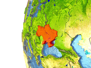 Image showing Ukraine in red