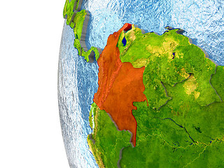 Image showing Colombia in red