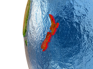 Image showing New Zealand in red