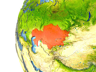 Image showing Kazakhstan in red