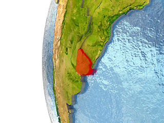 Image showing Uruguay in red