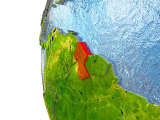 Image showing Guyana in red