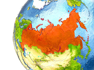 Image showing Russia in red