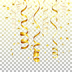 Image showing Holiday Background with Gold Streamer