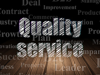 Image showing Business concept: Quality Service in grunge dark room