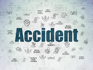 Image showing Insurance concept: Accident on Digital Data Paper background