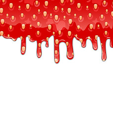 Image showing Drips of Strawberry Jam on White Background