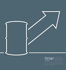 Image showing Illustration arrow indicating trend grow cost oil, barrel roll, 