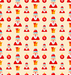 Image showing Merry Christmas seamless pattern with Santa and gifts