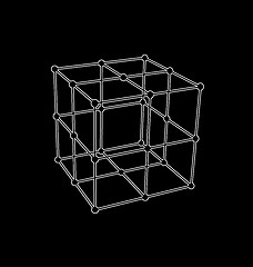Image showing Wireframe mesh polygonal Cube