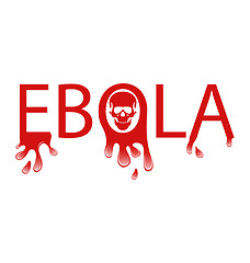 Image showing Warning epidemic Ebola virus, bloody font