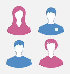 Image showing Male and female user icons, modern flat design style