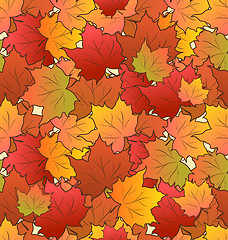 Image showing Autumn Seamless Texture of Maple Leaves