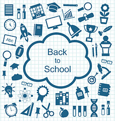 Image showing Kit of Education Flat Simple Icons