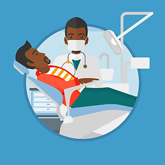 Image showing Patient and doctor at dentist office.