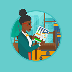 Image showing Woman looking for house vector illustration.