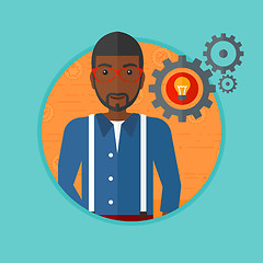 Image showing Man with business idea bulb in gear.