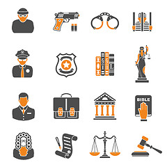 Image showing Crime and Punishment two color Icons