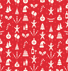 Image showing Christmas and New Year Seamless background pattern