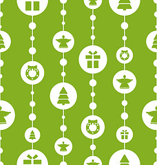 Image showing  Christmas Seamless Pattern with Traditional Elements