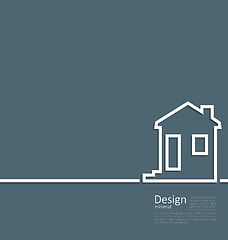 Image showing Web template house logo in minimal flat style cleaness line