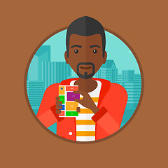 Image showing Man with modular phone vector illustration.