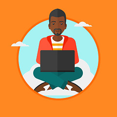 Image showing Man using cloud computing technology.