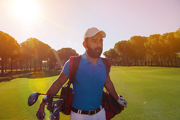 Image showing handsome middle eastern golf player at the course