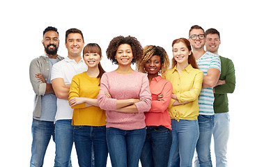 Image showing international group of happy smiling people