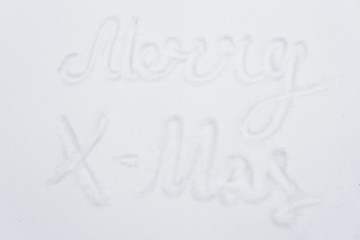 Image showing merry christmas words on snow surface