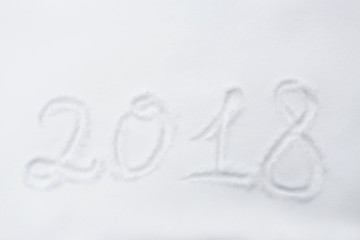 Image showing new year 2018 number or date on snow surface