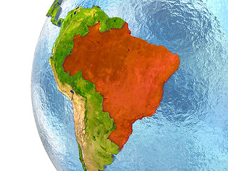 Image showing Brazil in red
