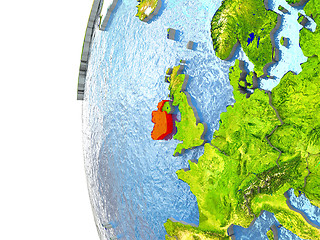 Image showing Ireland in red