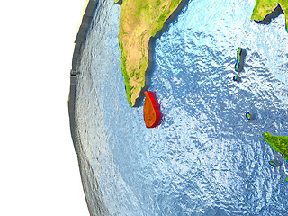 Image showing Sri Lanka in red