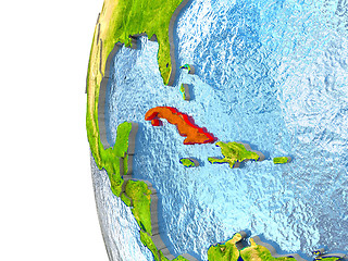 Image showing Cuba in red
