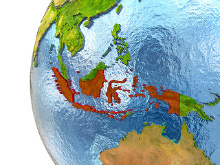 Image showing Indonesia in red