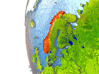 Image showing Norway in red