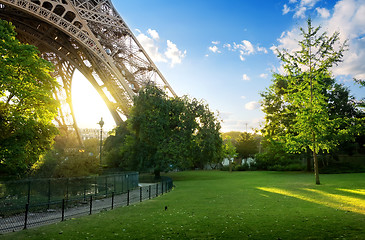 Image showing Meadow near Eiffel Tower