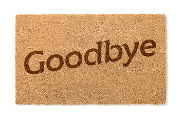 Image showing Goodbye Welcome Mat on White