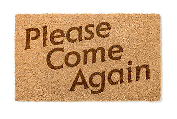 Image showing Please Come Again Welcome Mat On White