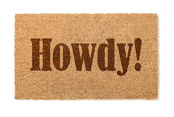 Image showing Howdy Welcome Mat On White