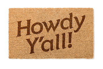 Image showing Howdy Yall Welcome Mat On White