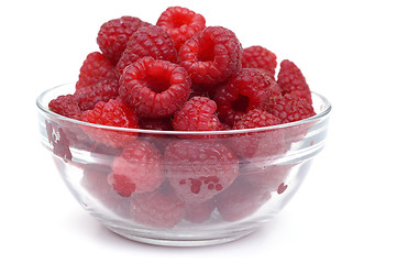 Image showing Raspberry on glass  cup